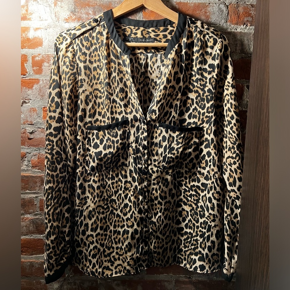 Zara Leopard Print Blouse